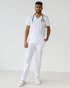 Медичний костюм чоловічий Мілан білий